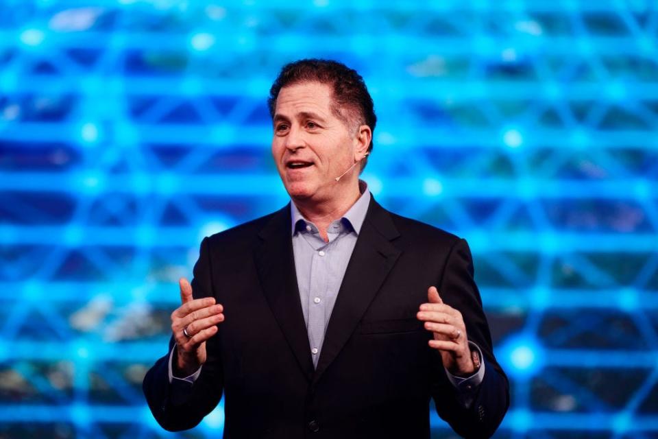 Michael Dell, Chairman and CEO of Dell Technologies, is speaking at the ''New Strategies for a New Era'' keynote at the Mobile World Congress 2024 in Barcelona, Spain, on February 27, 2024
