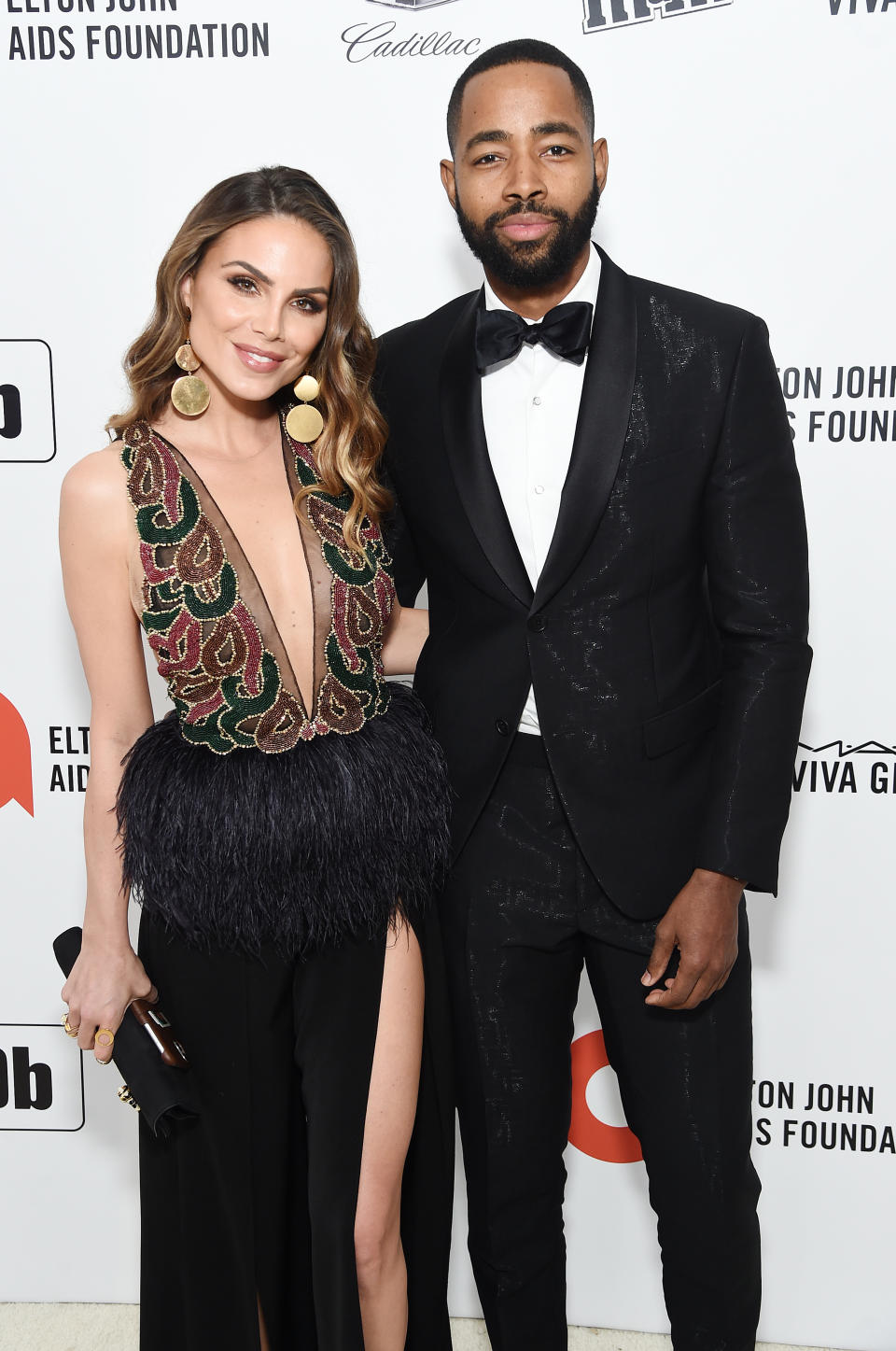 WEST HOLLYWOOD, CALIFORNIA - FEBRUARY 09:  Nina Senicar and  Jay Ellis attend the 28th Annual Elton John AIDS Foundation Academy Awards Viewing Party sponsored by IMDb, Neuro Drinks and Walmart on February 09, 2020 in West Hollywood, California. (Photo by Jamie McCarthy/Getty Images for EJAF)