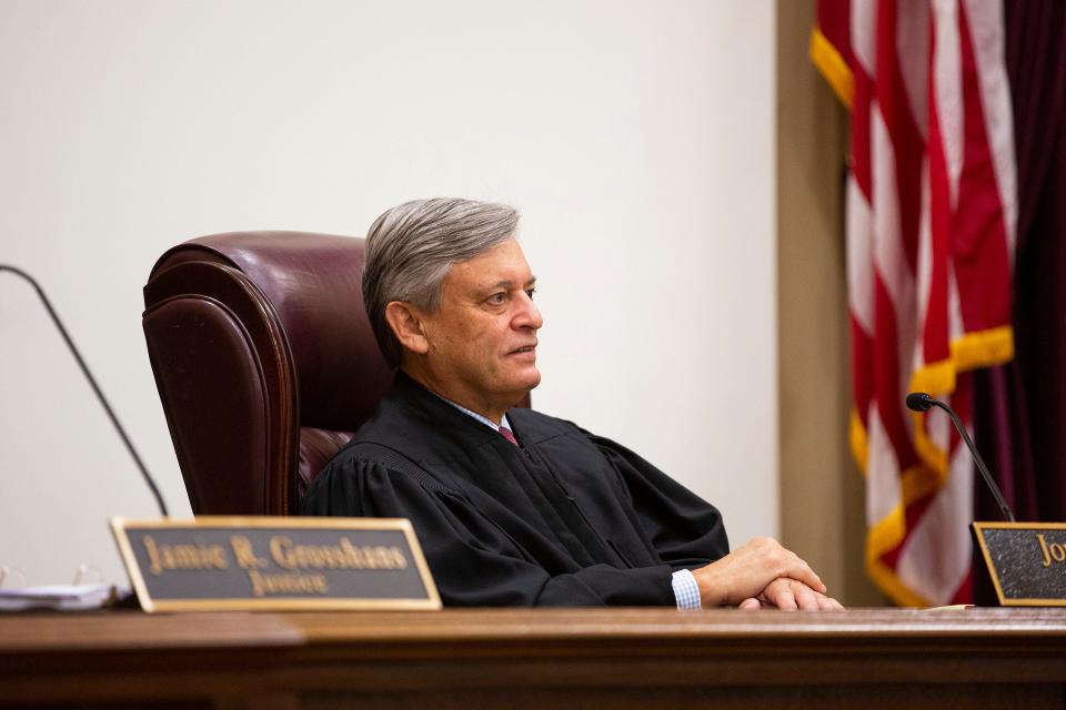Florida Supreme Court Justice Jorge Labarga listens to arguments on Wednesday, Dec. 7, 2022 in a case concerning Marsy's Law.