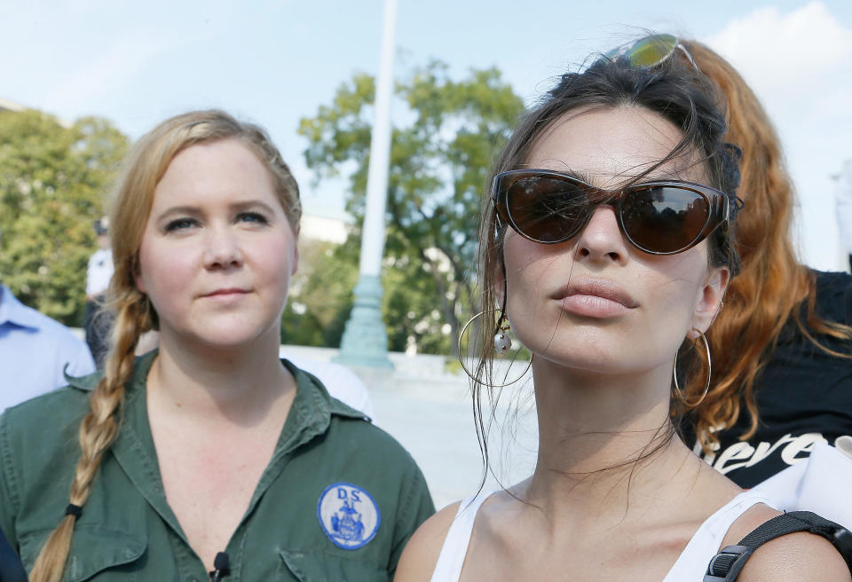 Amy Schumer and Emily Ratajkowski were detained near Capitol Hill during a #CancelKavanaugh protest against Supreme Court nominee Brett Kavanaugh. (Photo: Getty Images)