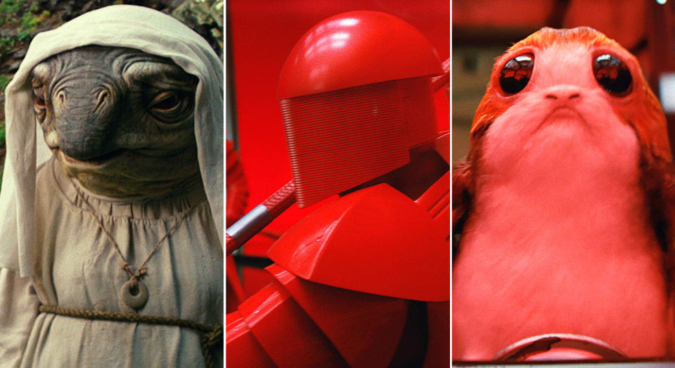 Caretakers, Praetorian Guards, and Porgs (EW/Lucasfilm/Disney)