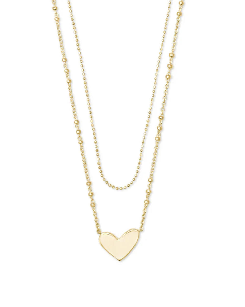 Ari Heart Multi Strand Necklace