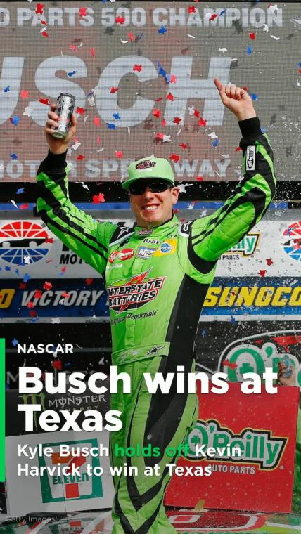 Kyle Busch holds off Kevin Harvick to win crazy Texas race