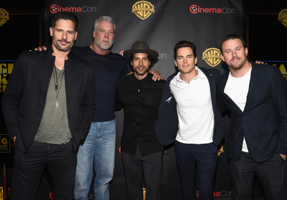 Actors Joe Manganiello, Kevin Nash, Adam Rodriguez, Matt Bomer and Channing Tatum showed just why they’re the stars of “Magic Mike.” Manganiello’s layered necklaces and Rodriguez’s wide-brimmed hat were sartorial standouts in the well-dressed crew.