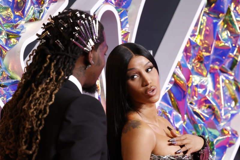 Cardi B (R) and Offset attend the MTV Video Music Awards on Tuesday. Photo by John Angelillo/UPI