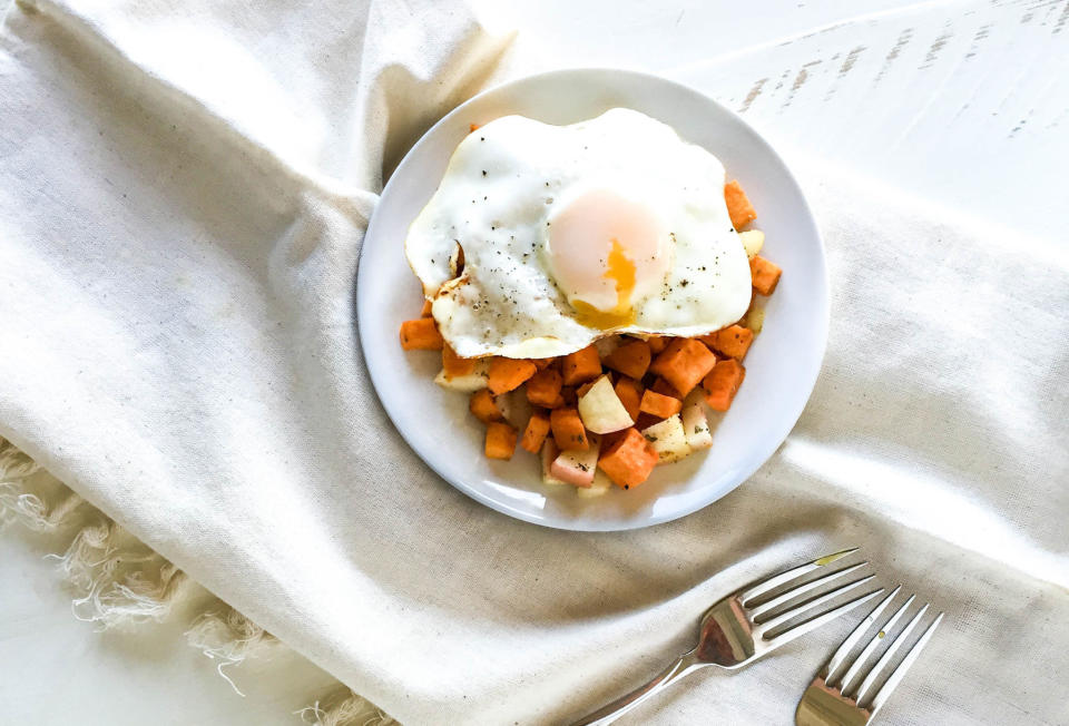 Apple and Sage Sweet Potato Hash