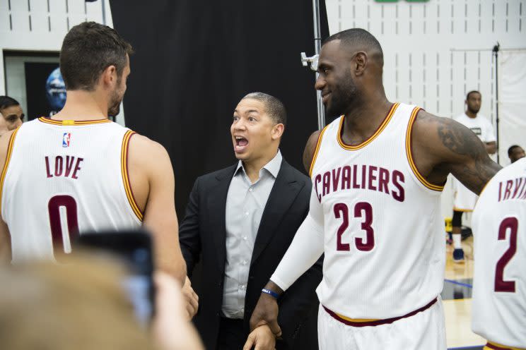 Ty Lue has fit in with the Cavs and held them accountable. (Getty Images)