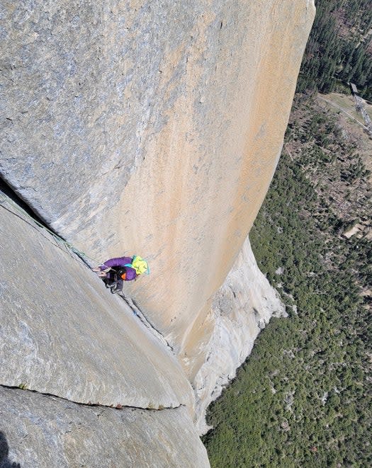 Climber ascends El Cap with G7 Haul Pack.