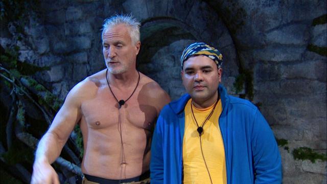 David Ginola decided to go topless for his challenge with Naughty Boy on &#39;I&#39;m A Celebrity&#39;. (ITV/Shutterstock)