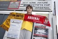 Britain Football Soccer - Sutton United Media Day - FA Cup Fifth Round Preview - The Borough Sports Ground - 16/2/17 General view of and Arsenal fan outside the Borough Sports Ground Action Images via Reuters / Matthew Childs Livepic