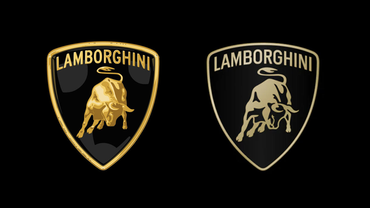  Lamborghini old and new logo. 