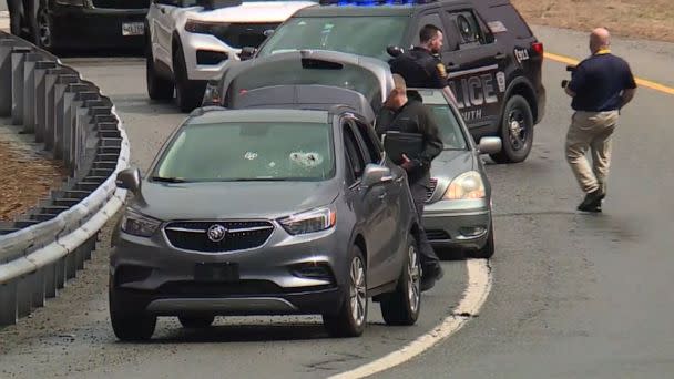 PHOTO: Maine State Police said a shooting on Interstate 295 was tied to four bodies found in a home in Bowdoin, April 18, 2023. (WMTW)