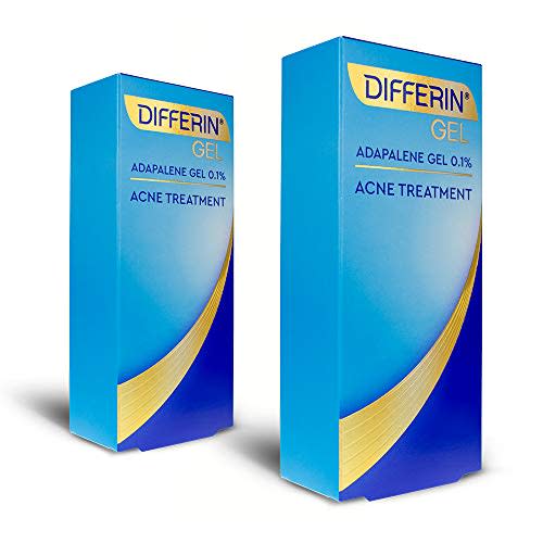 Differin Acne Treatment Gel, 60 Day Supply, Retinoid Treatment for Face with 0.1% Adapalene, Gentle Skin Care for Acne Prone Sensitive Skin, 15g Tube (Pack of 2)