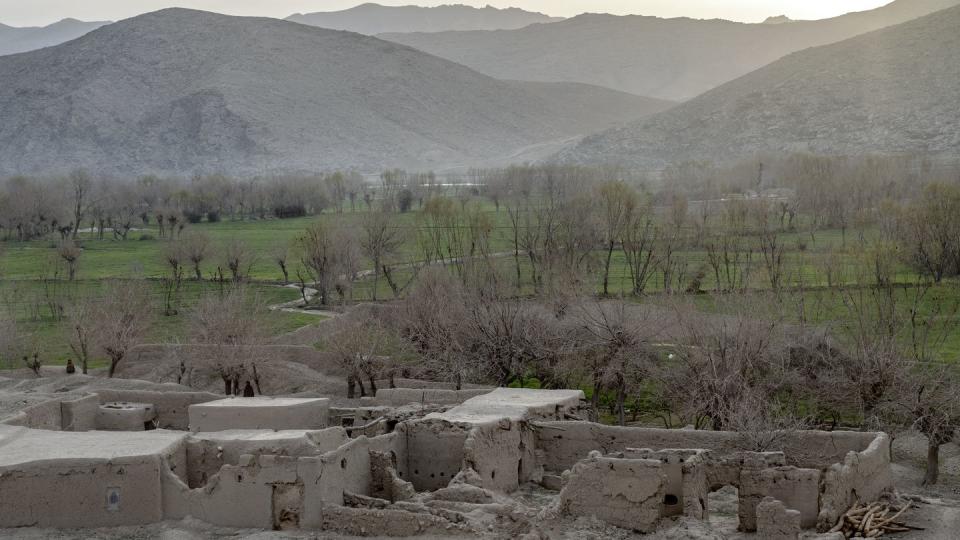 The remains of a home destroyed by U.S. forces during a Sept. 5, 2019, night raid is seen in a village in a remote region of Afghanistan, on Saturday, Feb. 25, 2023. (Ebrahim Noroozi/AP)