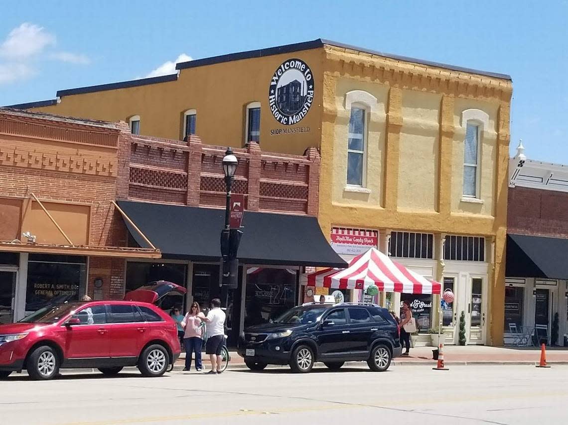 Downtown Mansfield, shown in this May 2019 photo, has some historic buildings that are more than a century old.