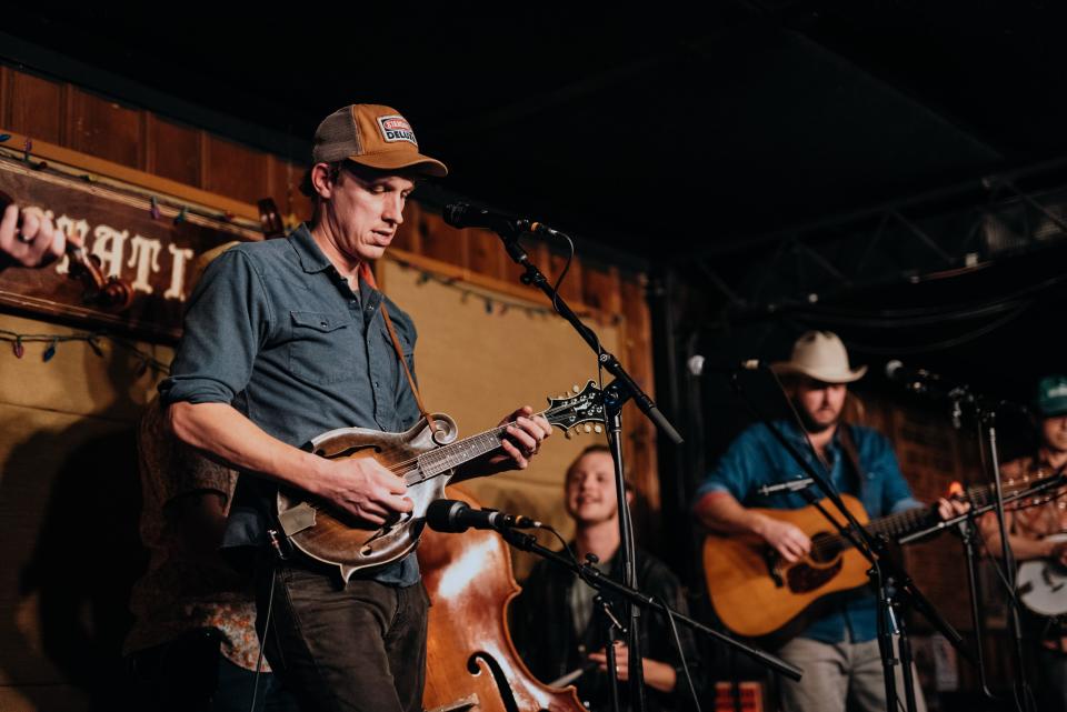 Phil Barker on mandolin with Town Mountain.