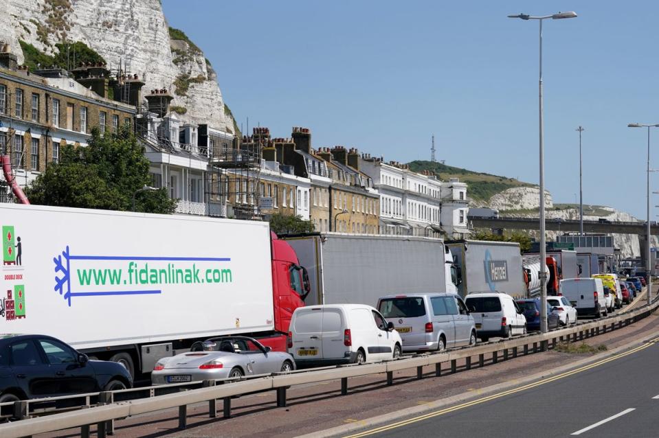 Dover hit by waves of disruption due to post-Brexit changes (PA)