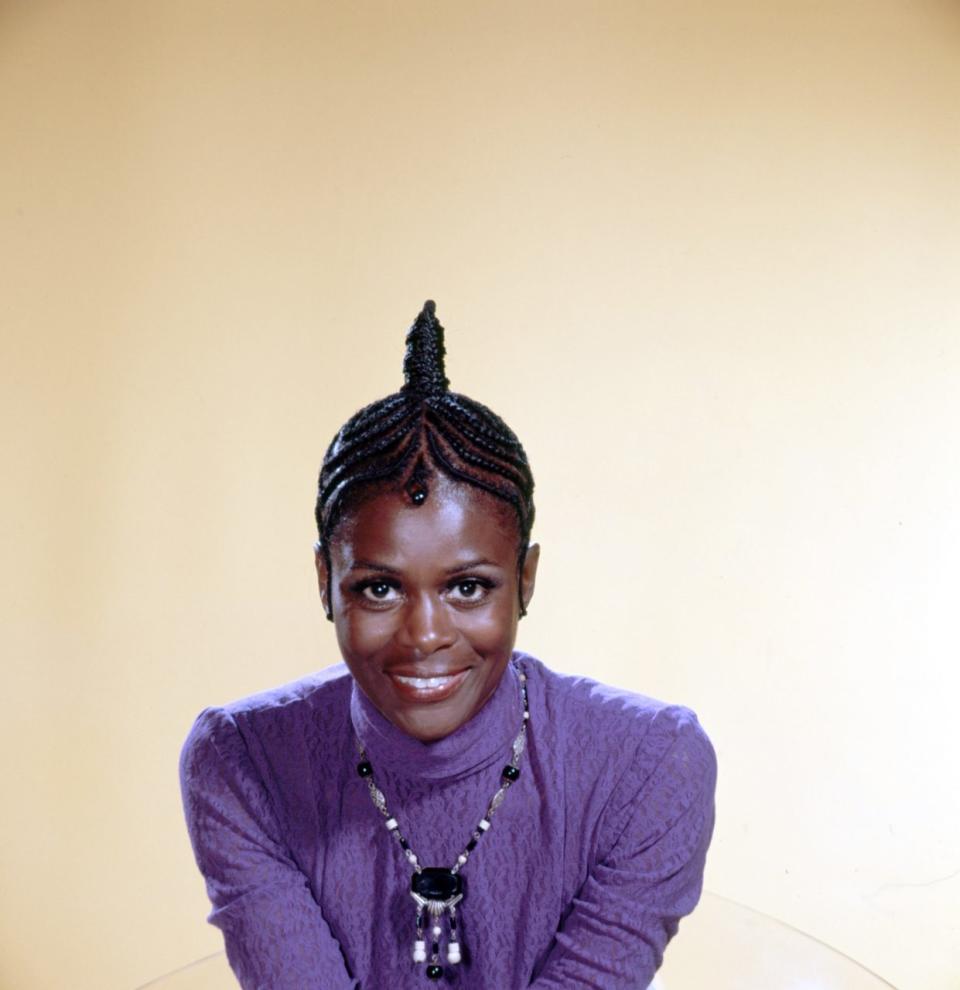 CIRCA 1973: Actress Cicely Tyson poses for a portrait wearing a cornrow hairstyle in circa 1973. (Photo by Michael Ochs Archives/Getty Images)