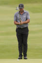 Richard Bland, of England, lines up his shot on the ninth green during the second round of the U.S. Open Golf Championship, Friday, June 18, 2021, at Torrey Pines Golf Course in San Diego. (AP Photo/Jae C. Hong)