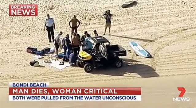 Lifeguards performed CPR but the man could not be revived. Picture: 7 News