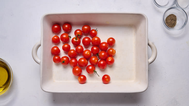 tomatoes in a baking dish