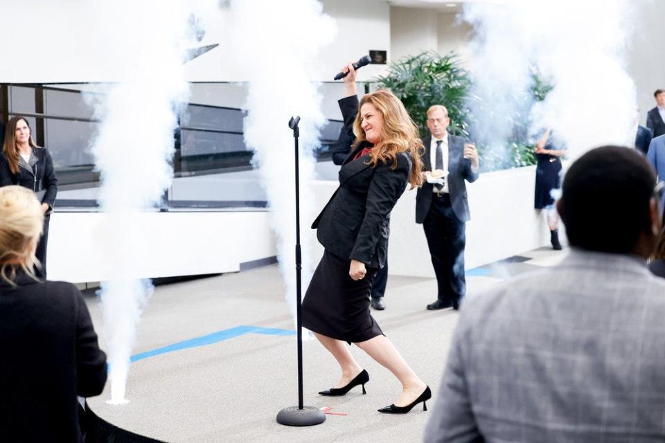 Ana Gasteyer as Katherine, the CEO of Payne Motors, in NBC's "American Auto."