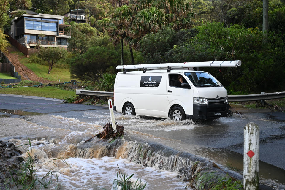 Flooding last month cut roads in the suburb of Stanwell Park in Illawarra, Wollongong. Source: AAP