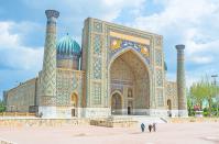 <p>The ancient Silk Road route continues to be of fascination for modern day travellers which helps to explain its inclusion on both ABTA and Booking.com’s 2019 must visit countries lists. </p><p>ABTA reports that travel to the region has become easier due to relaxed entry requirements (a new electronic visa system is being tested), easier access to currency and improved transport. </p><p><a href="https://www.booking.com/city/uz/samarqand.en-gb.html?aid=304142;label=gen173nr-1BCAEoggI46AdIM1gEaFCIAQGYAQm4ARjIAQzYAQHoAQGIAgGoAgQ;sid=eabeca67aaa9a465a6646ca238775721;breadcrumb=hotel;srpvid=8d7b7242575f01ec&" rel="nofollow noopener" target="_blank" data-ylk="slk:Booking.com recommends;elm:context_link;itc:0;sec:content-canvas" class="link ">Booking.com recommends</a> including the city of Samarkand on your Uzbekistan trip. It’s one of the oldest continuously inhabited cities in Central Asia and it offers beautiful medieval architecture, like Registan Square (pictured).</p>