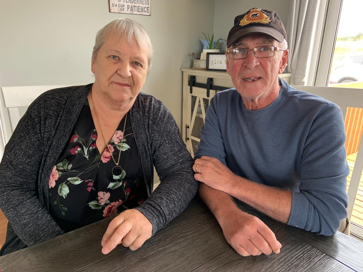 Pauline, left, and Randy Diamond lived in their Catalina home for nearly 40 years. Now, they want to sell it — but Crown Lands stands in the way. (Darrell Roberts/CBC - image credit)