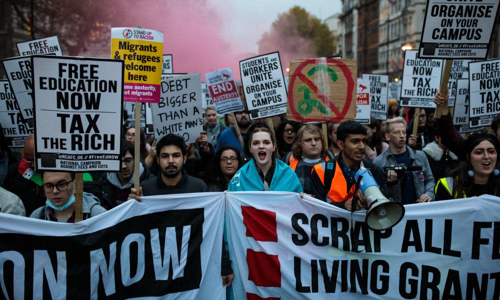 A protest in London against education cuts, 15 November 2017