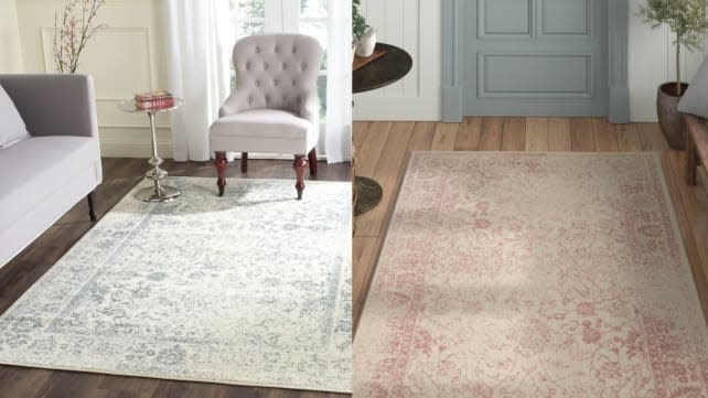 Whether its white or cool blue, you'll love the look of this rug.