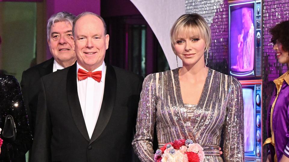 Prince Albert II of Monaco and Princess Charlene of Monaco attend the Rose Ball 2024 To Benefit The Princess Grace Foundation on March 23, 2024 in Monaco, Monaco.