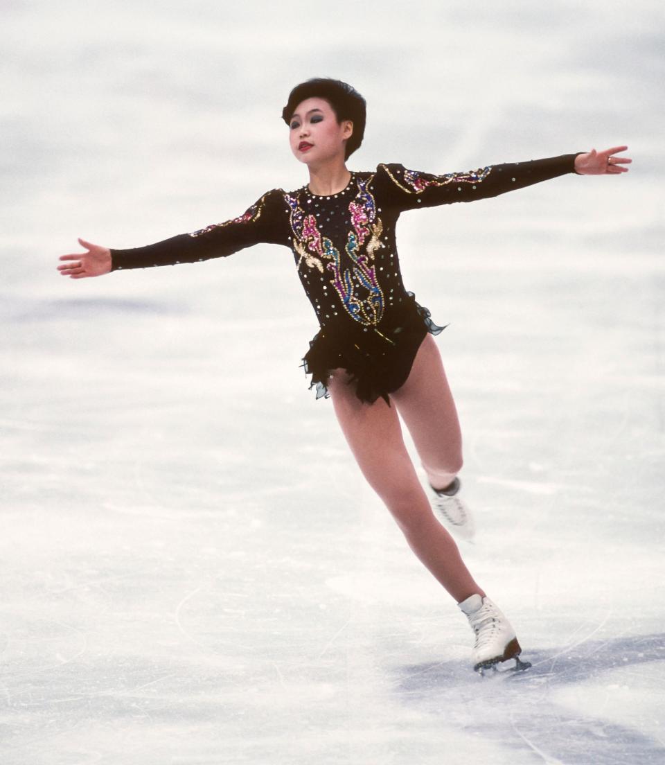 Lu, of China, in the free skate portion of the ladies singles figure skating competition&nbsp;at the 1994 Winter Olympics on Feb. 25, 1994, in Lillehammer, Norway.