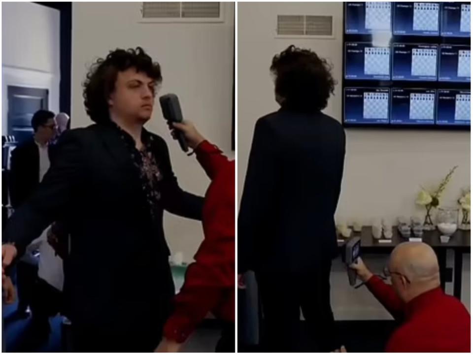 Hans Niemann was scanned before entering a chess competition (Screenshots / YouTube / The Chess Brainiac)