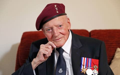 Veteran Harry Read, who is taking part in a parachute drop in Normandy for the 75th anniversary of D-Day - Credit: Steve Parsons/PA