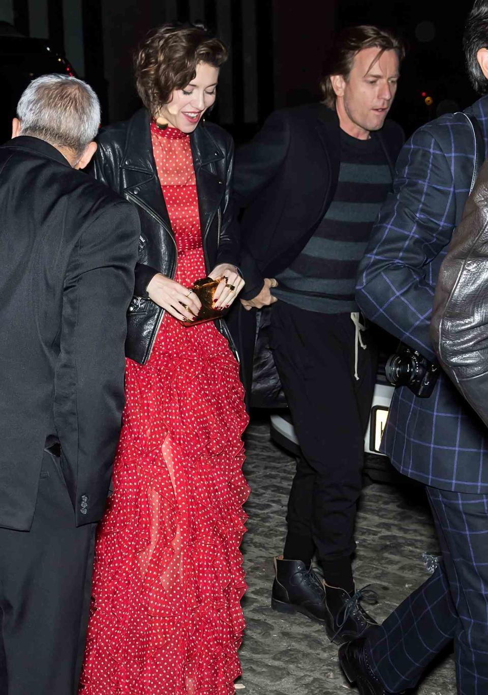 Mary Elizabeth Winstead and Ewan McGregor arriving to the 2018 Tribeca Film Festival After-Party For All About Nina, Hosted By Don Julio At Catch Roof on April 22, 2018 in New York City