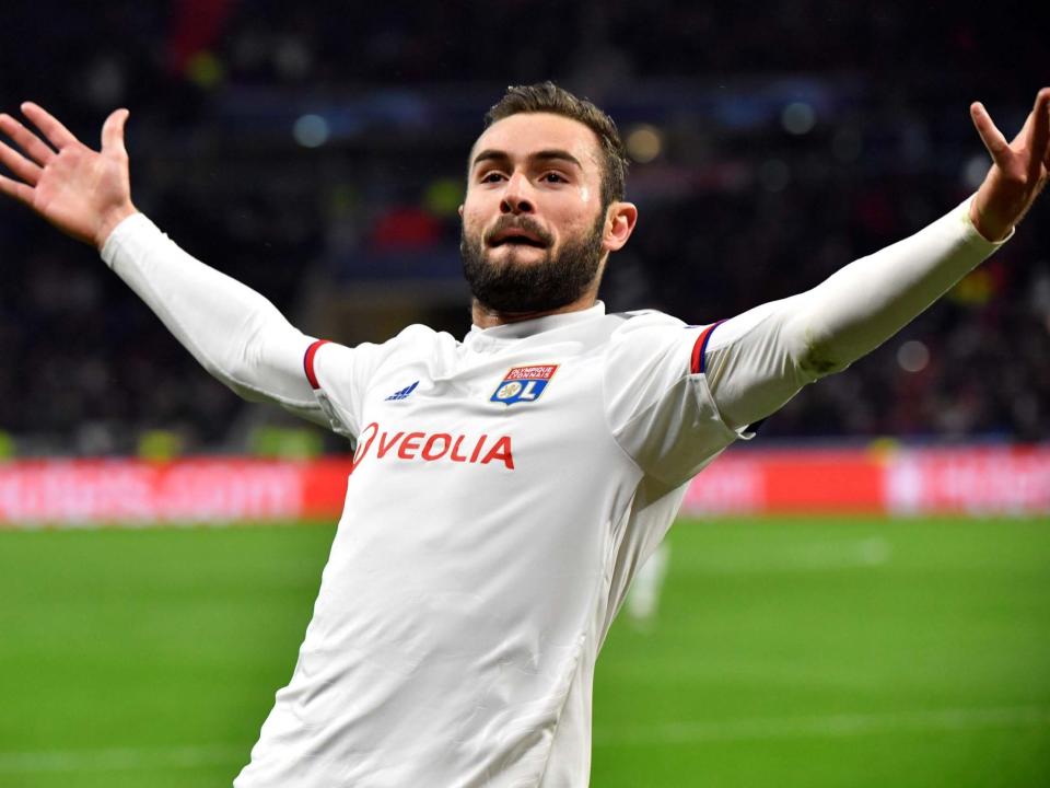 Lyon's French midfielder Lucas Tousart celebrates: Getty