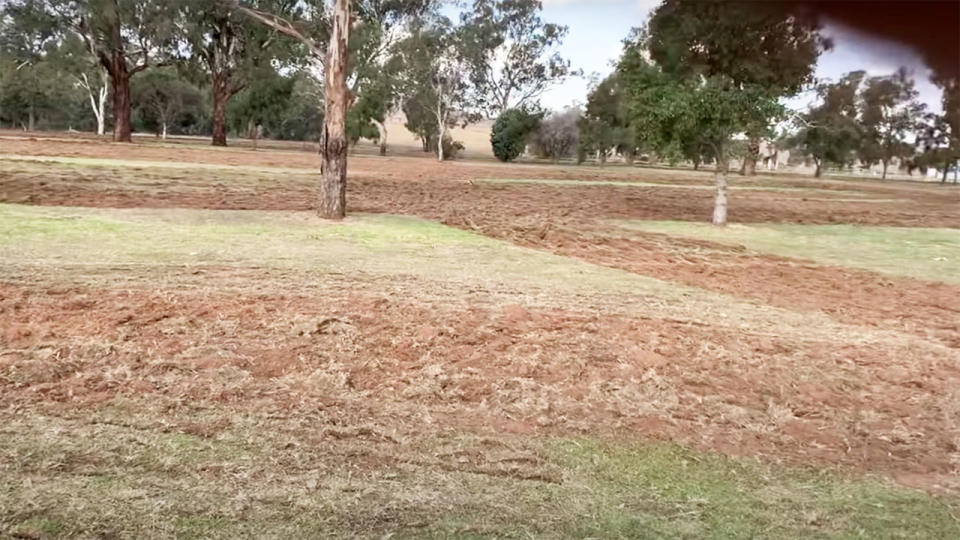 Dunedoo golf course, pictured here after being vandalised.