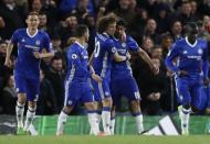 Britain Football Soccer - Chelsea v Southampton - Premier League - Stamford Bridge - 25/4/17 Chelsea's Diego Costa celebrates scoring their third goal with teammates Reuters / Stefan Wermuth Livepic