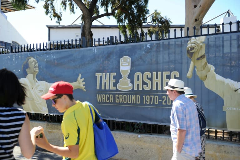 Spectators arrive at the WACA ground for day one of the third Ashes cricket Test match, between England and Australia, in Perth, on December 14, 2017