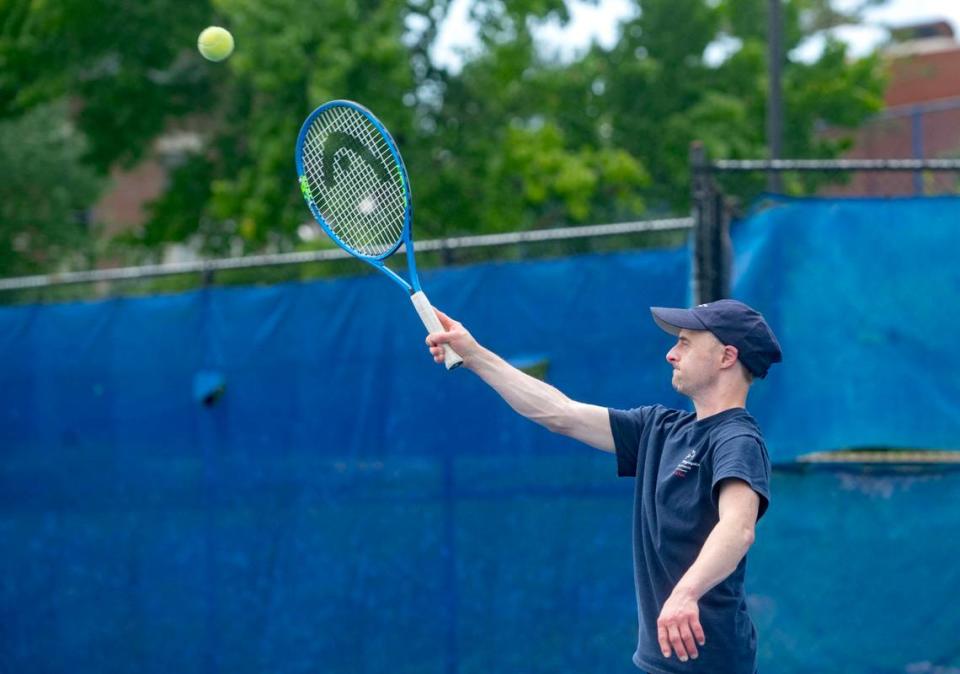 Patrick Northup-Moore practices with his Centre County teammates during the Special Olympics Summer Games at Penn State on Thursday, Jun 6, 2024.