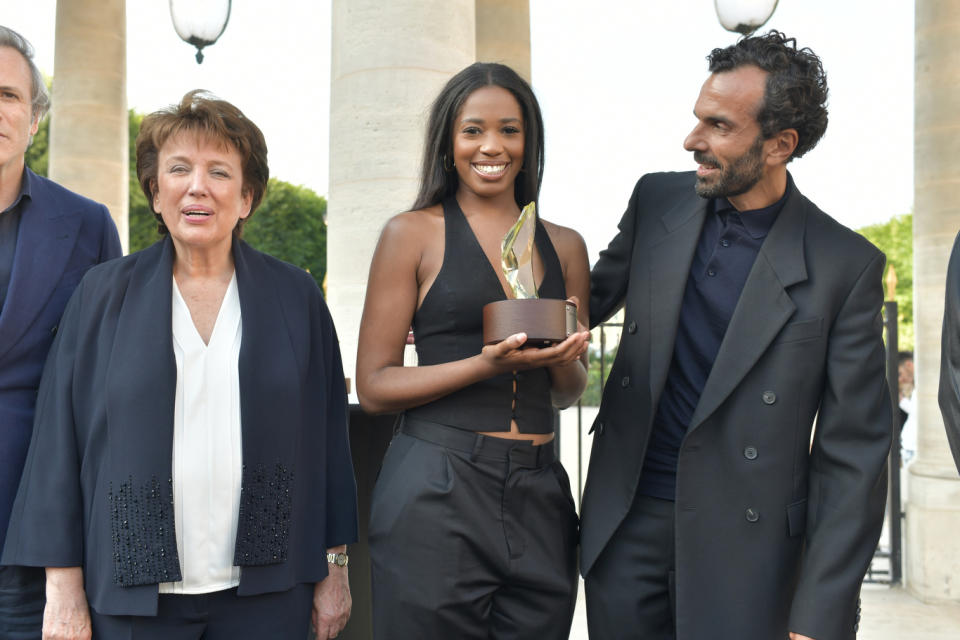 Roselyne Bachelot, Bianca Saunders and Cédric Charbit. - Credit: Stephane Feugere/WWD