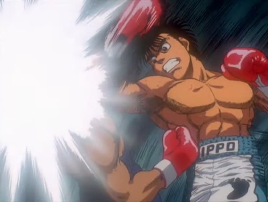 Ippo landing an uppercut on an opponent