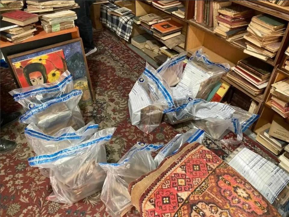 Some books confiscated by police during the raids. Photo from Europol