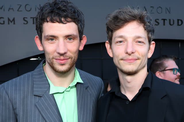 <p>Stewart Cook/Getty Images</p> Josh O'Connor and Mike Faist at the premiere of rodent boyfriend tribute film, 'Challengers'