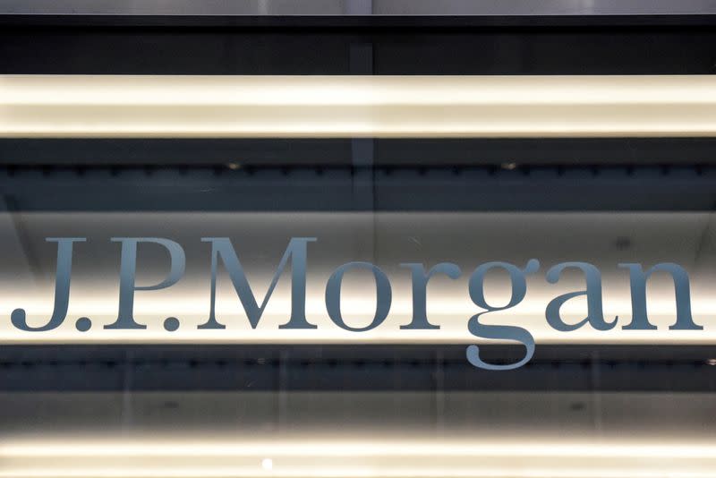 FILE PHOTO: A JPMorgan logo is seen in New York City