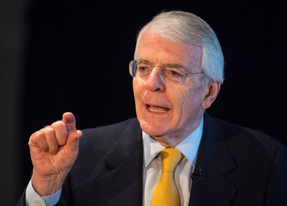 Sir John Major takes questions after delivering his speech on Brexit at Somerset House, Embankment Galleries in London. The Creative Industries Federation, Somerset House Trust and Tech London Advocates are hosting the former Prime Minister as he comments on the Brexit negotiations, their effect on people, and on the economy and growth.