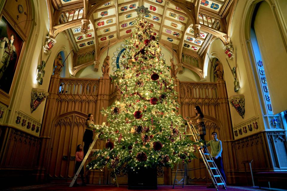 Windsor Castle decorated for Christmas in 2023