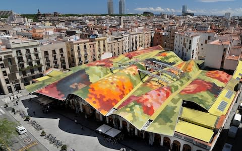 The colourful roof of Santa Caterina market Barcelona - Credit: Antonio Lajustica/©Turisme de barcelona