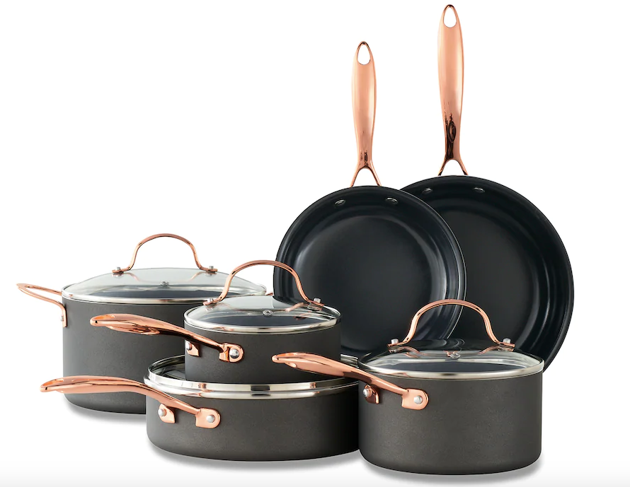 Food Network 10-Piece Nonstick Black Matte Ceramic Cookware Set. (Photo: Kohl’s)